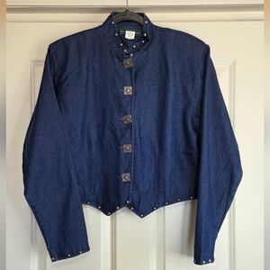 Vintage Made in USA Scott Taylor Western Tencel Denim Cropped Jacket - Size 10